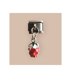 İtalyan charm bileklik ucu çilek (1 adet) (Gri)