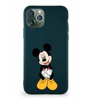 Apple iPhone 11 Pro Soft Premier Kapak Mickey Mouse-A Tasarımlı Silikon Kılıf - Yeşil (Şeffaf)