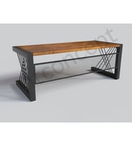 Ntconcept Doğal Ağaç Açık Ceviz Renk Metal Perdeli Ofis ve Çalışma Masası(85cm-140cm)