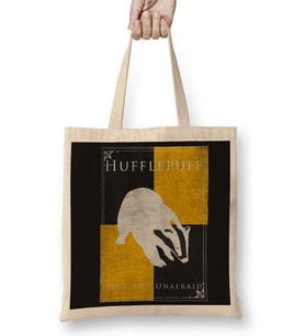 Harry Potter Hufflepuf Bez Çanta Uzun Saplı