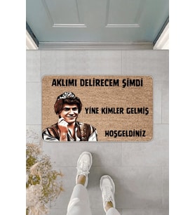 Bej Komik Aklımı Delirecem Şimdi Kapı Önü Paspası KP41