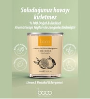 Vegan Aromaterapi Doğal Soya Mumu Neşelendirici Portakal Bergamot Limon Uçucu Yağları Kokusu 220gr
