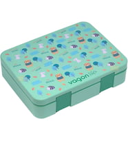 Bento 1300ml Lunchbox Tek Katlı 4 Bölmeli ABS Plastik Çocuk Sefer Tası Yemek Kutusu (Yeşil)