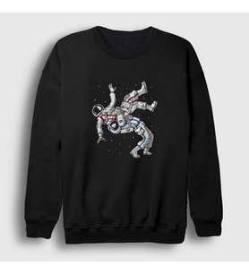 Presmono Unisex Siyah Astronot Ufc Mma Hediye Güreşçi Güreş Sweatshirt 495828tt