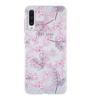 Samsung Galaxy A50 Uyumlu Kapak Floral Pudra Tasarımlı Şeffaf Silikon Kılıf