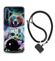 Realme 5i 5 Pro 6i 7 Pro 8 Kılıf Boyun Askılı Silikon Astronot Panda 1755