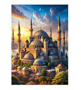 Tarihi Cami Tasarım Ahşap Tablo