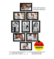 9 Adet 10x15 Çerçeve - Mdf Çerçeve - Fotoğraf Çerçevesi (Siyah)
