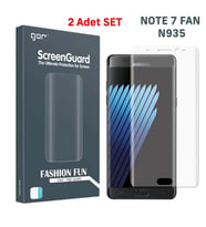 Gor Galaxy Note 7 Fan 3D Kavisli Darbe Emici Full Ekran Koruyucu 2 Adet Set (Şeffaf Hologram)