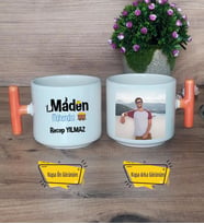 Maden Mühendisi Kupa Bardak Fotoğraflı T Turuncu Kulplu Mühendisler Günü Hediyesi