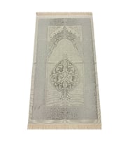 Lüks Açık Renk Osmanlı Tafta Seccade – 0210 Gri (Çok Renkli)