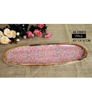 Vitale Şiva Çiçek Desenli Pembe Dekoratif Tepsi AK.FQ0010