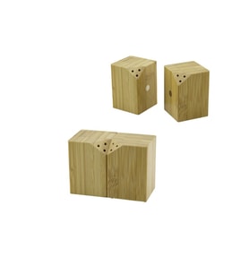 5X5CM--Y:7CM   2PCS   MIKNATISLI İKİZ   AHŞAP BAMBU  BAHARATLIK - TUZLUK (5343)