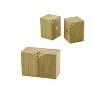 5X5CM--Y:7CM 2PCS MIKNATISLI İKİZ AHŞAP BAMBU BAHARATLIK - TUZLUK (5343)