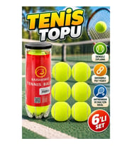 6’lı Tenis Topu Seti – Dengeli Zıplama Özellikli Antrenman ve Maç Topları