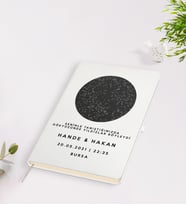 BK Gift Kişiye Özel Gökyüzü Yıldız Haritası Beyaz Defter