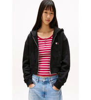 Tommy Hilfiger TJW BXY CRP BADGE ZIP HOODIE Kadın siyah Ceket DW0DW21355BDS
