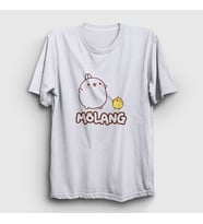 Presmono Unisex Beyaz Friend Mölang Piu Piu Molang T-Shirt 464818tt