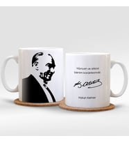 Kişiye Özel İsimli Mustafa Kemal Atatürk Baskılı Kupa Bardak