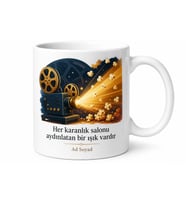 Sinema Makinisti Dijital Projeksiyon Işık Hüzmesi Patlamış Mısır Kupa Bardak Hediye