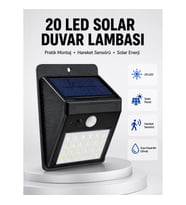 Mey İthalat® Su Geçirmez IP65 20 LED Solar Sensörlü Bahçe ve Veranda Aydınlatma Yeni Nesil