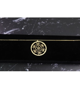 Altın Metatron Kolye Kutsal Geometri Metatron Mühür küp Kolye