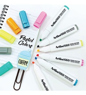 Artline 660 Fosforlu Kalem 6 PASTEL RENK SET 