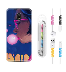 Xiaomi Redmi 8A 8 Pro 9C 9T 10C 11T Pro Kılıf Kablo Koruma Spiral Silikon Sakız ve Kız 1767