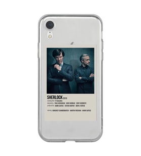 Iphone XR Uyumlu Sherlock Minimalist Poster Desenli Şeffaf Telefon Kılıfı