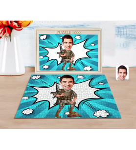 BK Gift Kişiye Özel Uzman Çavuş Karikatürlü 1000 Parça Profesyonel Puzzle-1
