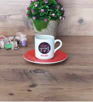 Love Yourself Türk Kahvesi Fincanı Turuncu Motto