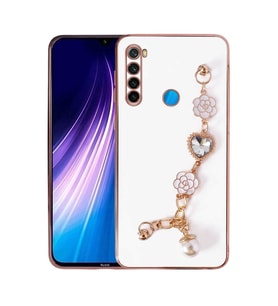 Xiaomi Redmi Note 8 Kılıf El Tutamaçlı Taka Kapak (Beyaz)