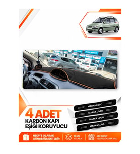 HYUNDAİ MATRİX (2001-2010) Uyumlu Ön Torpido Koruma Kılıfı Halısı - Siyah Kahverengi