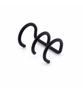 MAT SİYAH RENKLİ EARCUFF KULAK KELEPÇESİ ÜÇLÜ SARMAL EX086