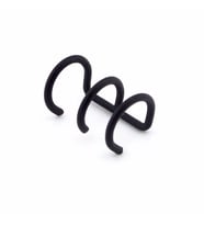 MAT SİYAH RENKLİ EARCUFF KULAK KELEPÇESİ ÜÇLÜ SARMAL EX086