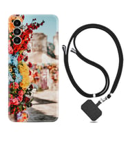 Samsung A23 A31 A32 A50 A51 A52 A53 A70 Kılıf Boyun Askılı Silikon Gerçek Çiçekler 1743