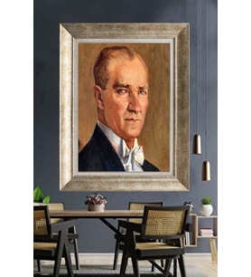 Gümüş Çerçeveli Atatürk Tablo ds323