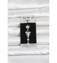 316L Cerrahi Çelik Sallantılı Zirkon Taşlı Model Göbek Piercing 5886 - HEP-1664-6526