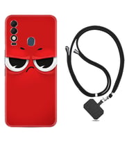 Tecno Spark 8T Kılıf Resimli Boyun Askılı İpli Desenli Silikon Series Red 1829