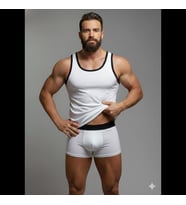 pilelistore Erkek Beyaz Tank Top Boxer Takım