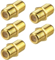F Konnektör F Ara Altın Sarısı 5 Adet Kablo Ek Ara Aparatı Gold
