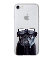 PrintiFy Apple  iPhone SE ile Uyumlu 1mm Slim Fit Köpek 3 050f Baskılı Şeffaf  Kılıf