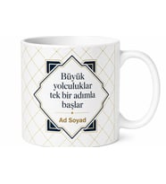 İsme Özel Kurucular Yazılı İkili Kupa Seti Hediye Bardak Özel Tasarım