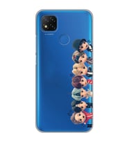 Xiaomi Redmi 9C / 10A Uyumlu Bts Tüm Karakterler Tasarımlı Şeffaf Telefon Kılıfı
