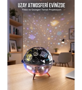 Yıldızlı Gökyüzü Efektli Uzay Temalı Nemlendirici Lamba Yeni Nesil
