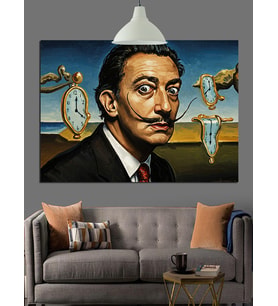 Salvador Dali Ve Zaman Dekoratif Kanvas - Mdf Ahşap Tablo