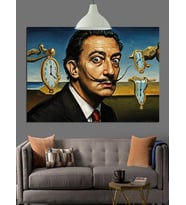Salvador Dali Ve Zaman Dekoratif Kanvas - Mdf Ahşap Tablo