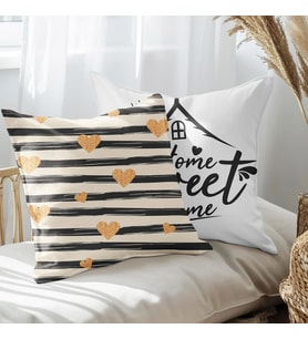 eJOYA Evim Güzel Evim Tasarımlı 2'li Yastık İçi Ve Kırlent Kılıfı 45cm 113539