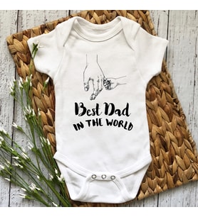 Best Dad in The World Baskılı Bebek Body & Zıbın