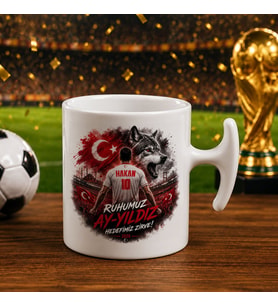 BK Gift Kişiye Özel Türkiye Taraftar Temalı 2026 Dünya Kupası Tasarımlı Hammer Kupa Bardak -4, Tek Yürek Milli Takım Ruhu